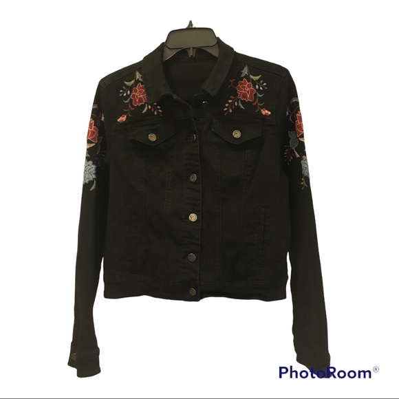 Earl Jeans Jackets & Coats Earl Embroidered Jean Jacket Womens Sm